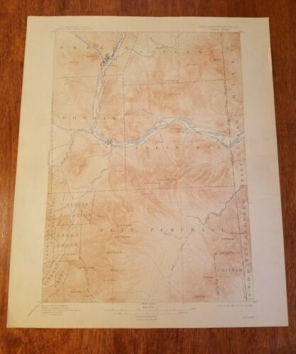 1909 Geological Survey map of New Hampshire- Maine Line Gorham sheet 20x16.5