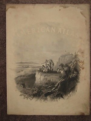 1863 NATIVE AMERICANS CIVIL WAR PRINT Johnson Geography Atlas ORIGINAL