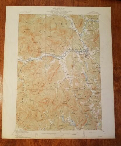 1912 topography map state of Maine Oxford County Bethel quadrangle 20x16.5