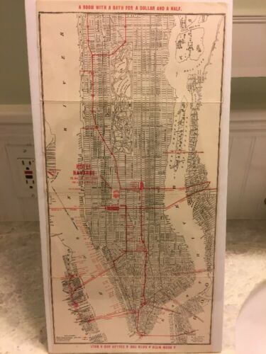 1915 map of lower manhattan compliments of Hotel Navarre