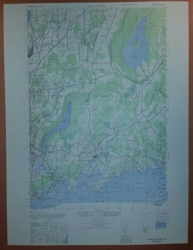 1940's Army topographic map (like USGS) Branford Connecticut -Sheet 6466 IV SW