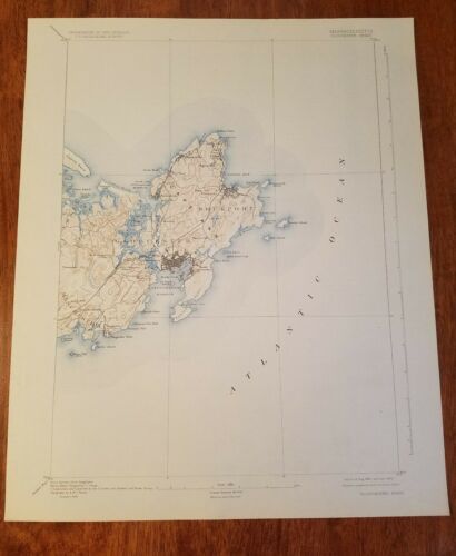 u.s. Geological Survey map Gloucester Massachusetts 1926,  20x16.5