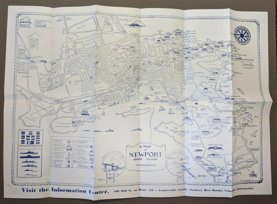 Newport Rhode Island Vintage map 1946