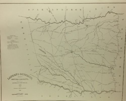 LAURENS District Map of South Carolina (Robert Mills1820) ~24
