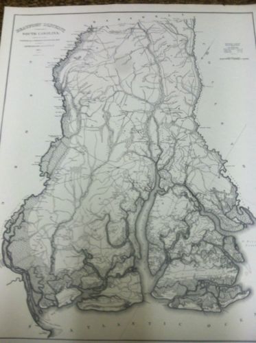 Beaufort  District Map of South Carolina (Robert Mills 1820) ~24