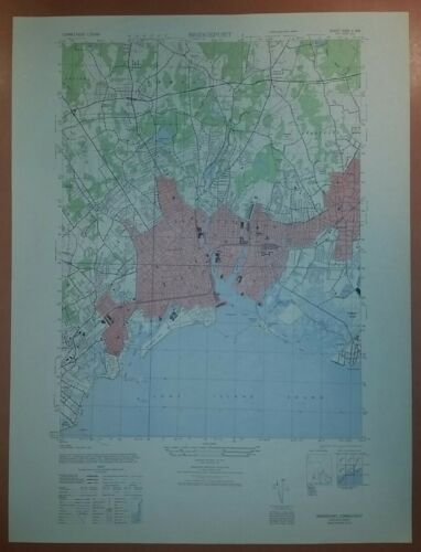 1940's Army topographic map (like USGS) Bridgeport Connecticut -Sheet 6366 II NW