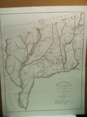 Marion District South Carolina 1820 Mills' Atlas Map 24” X 19”