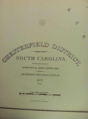 Chesterfield District Map of South Carolina (1820 Robert Mills)