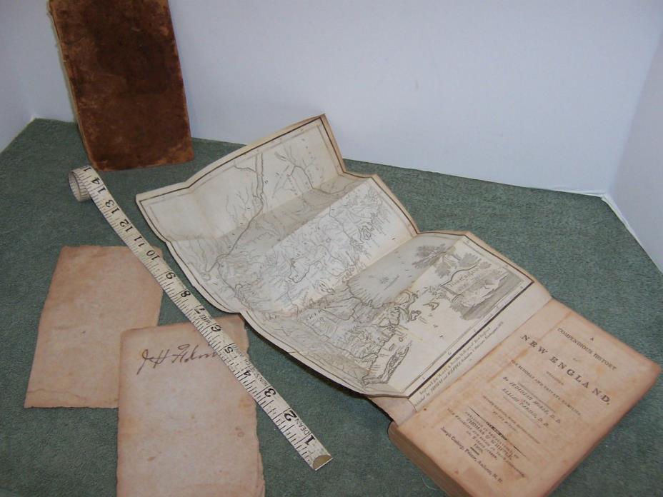 ANTIQUE 1809 NEW ENGLAND COPPERPLATE MAP BY MORSE & BOOK