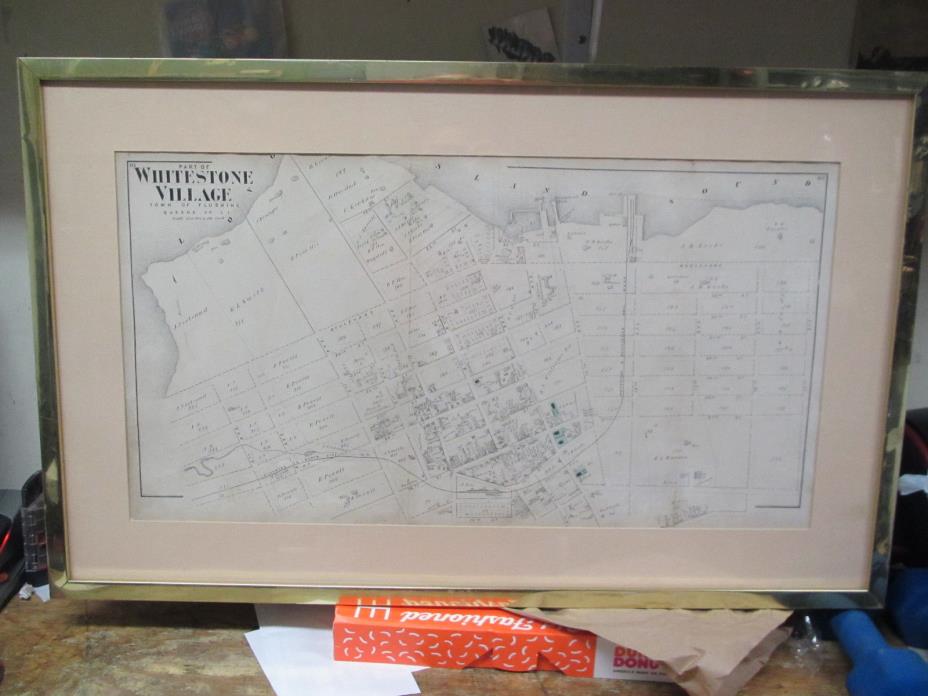 Whitestone Village New York Antique Map 1873 Framed 29