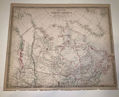1834 Baldwin Cradock Map British North America Landmarks Genuine Antique