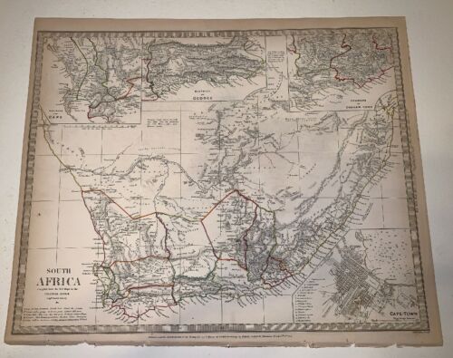 1834 Baldwin Cradock Map South Africa Landmarks Genuine Antique