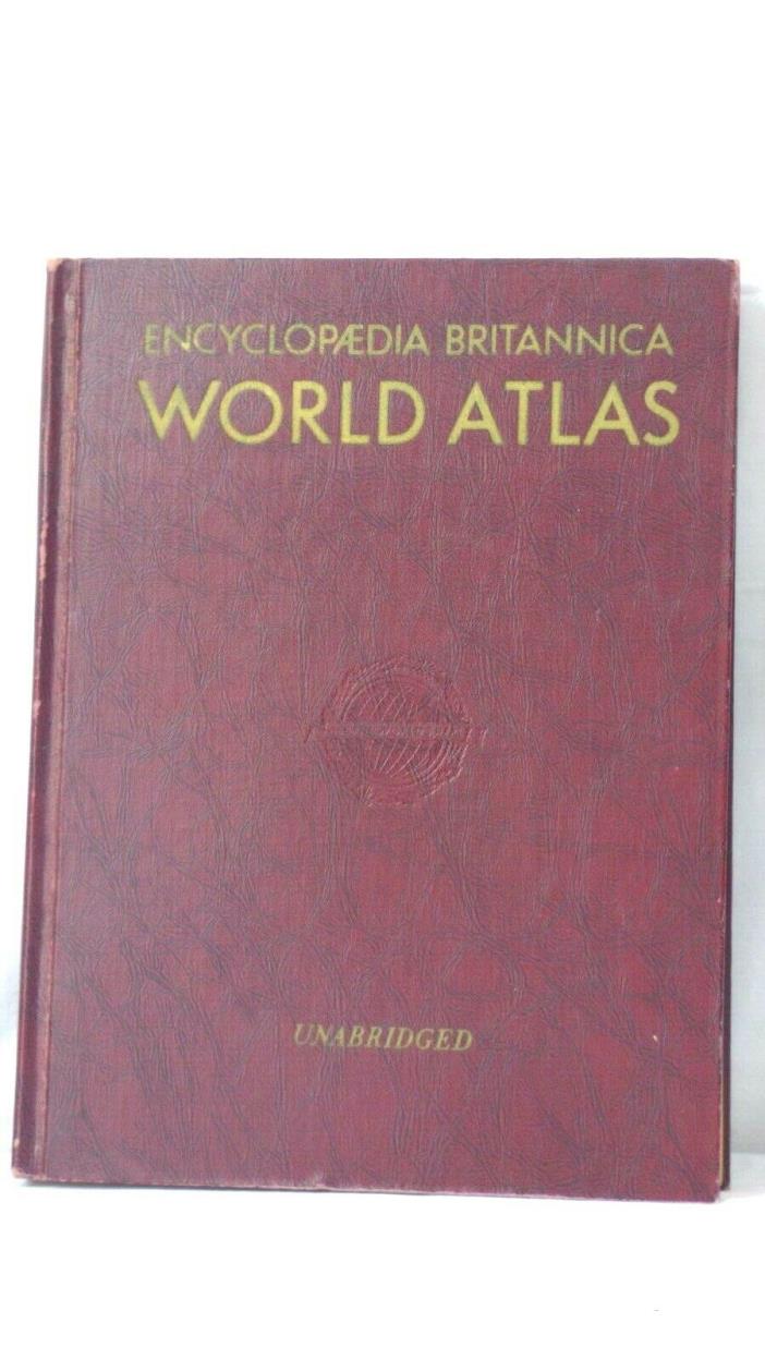 ENCYCLOPAEDIA BRITANNICA WORLD ATLAS BOOKUNABRIDGED DATE 1959 NICE CON 15