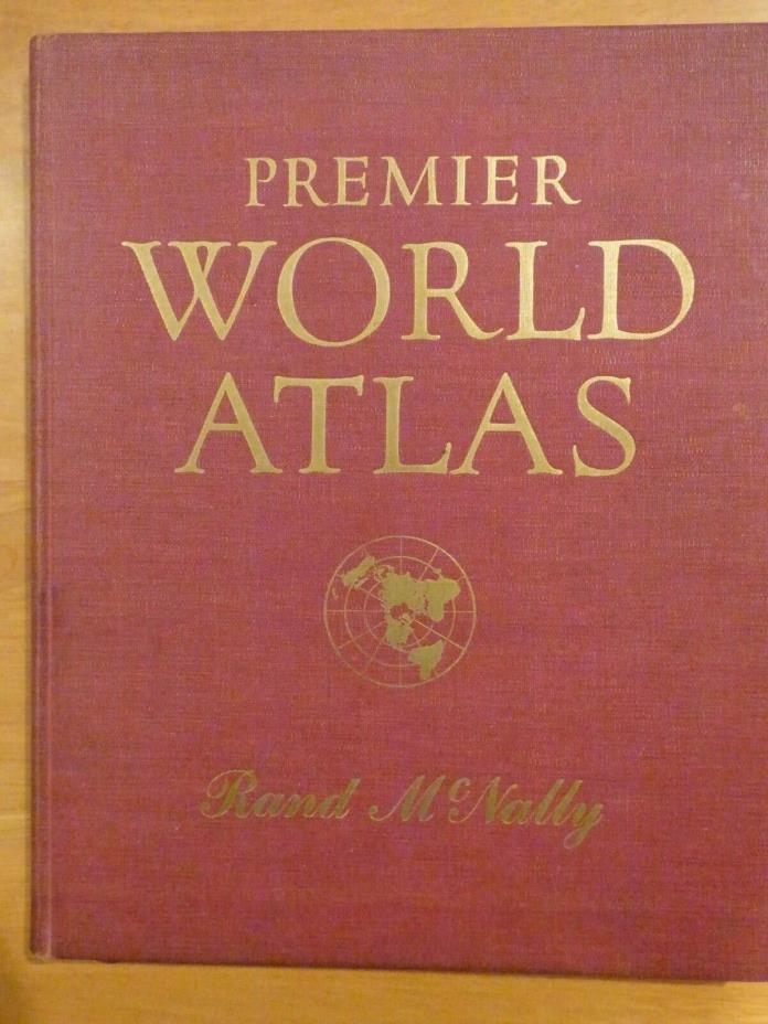 1952 Premier World Atlas, Rand McNally maps tables index 272 pp. good condition