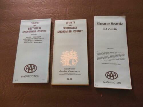 3 Seattle Area Maps AAA Motor Club 1983                 ID:23278