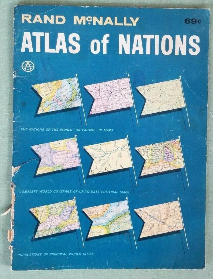 Vintage 1964 Rand McNally Atlas of Nations 32 pg