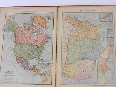 1909 WISCONSIN Agriculturist ATLAS of WORLD Maps Flags Presidents Panama Canal