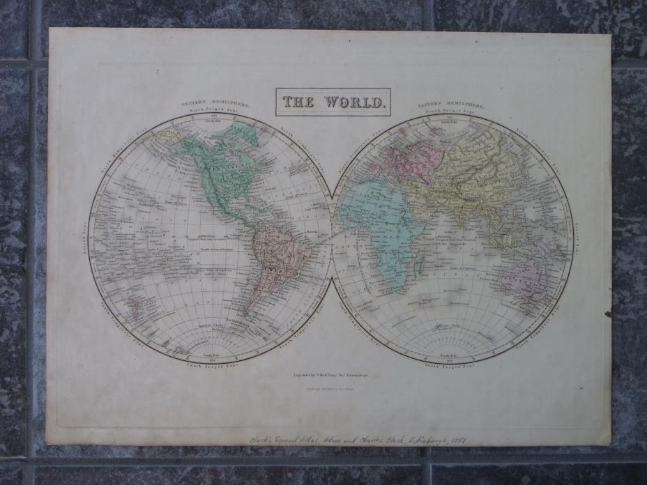 1851 Map Of The World-