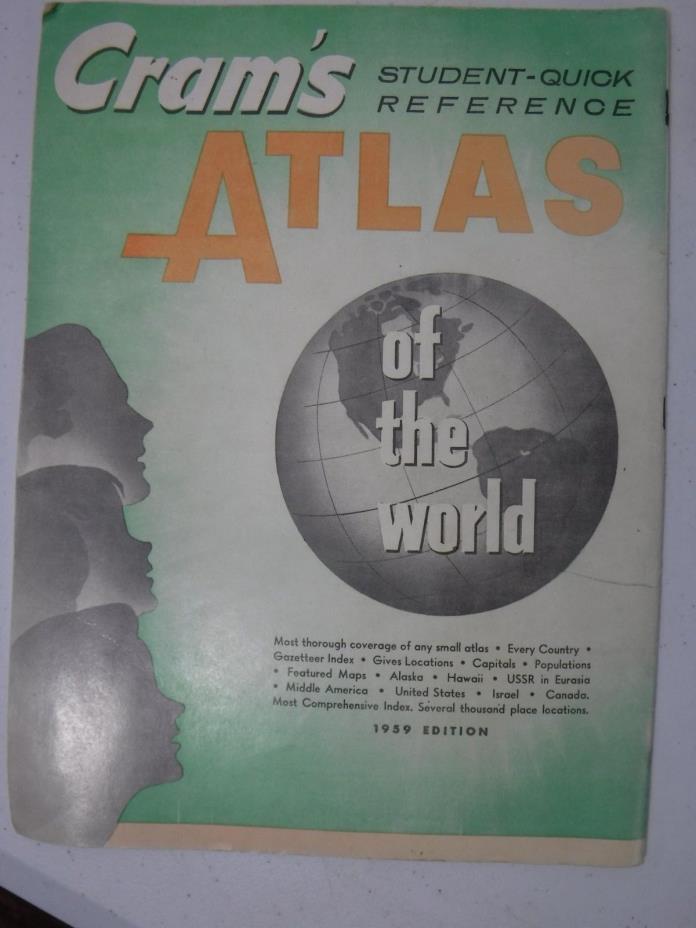 Cram's Student Quick Reference Atlas of the World Paperback 1959 Edition