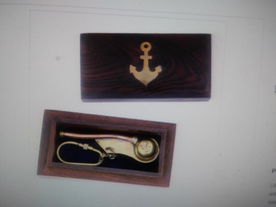 Boatswain Whistle Key Ring with Box