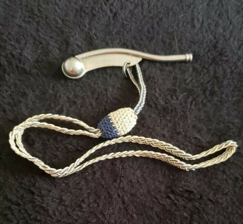 VINTAGE NAVY SHIP WHISTLE W/CHAIN MADE IN ENGLAND