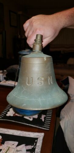 Old USN United States Navy Retired Nautical Ships Boat Bell