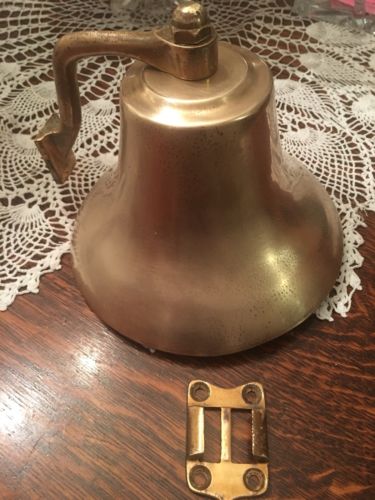 8” BRASS MARITIME  CHRIS CRAFT WALL MOUNT BELL NAUTICAL SHIPS DINNER BELL