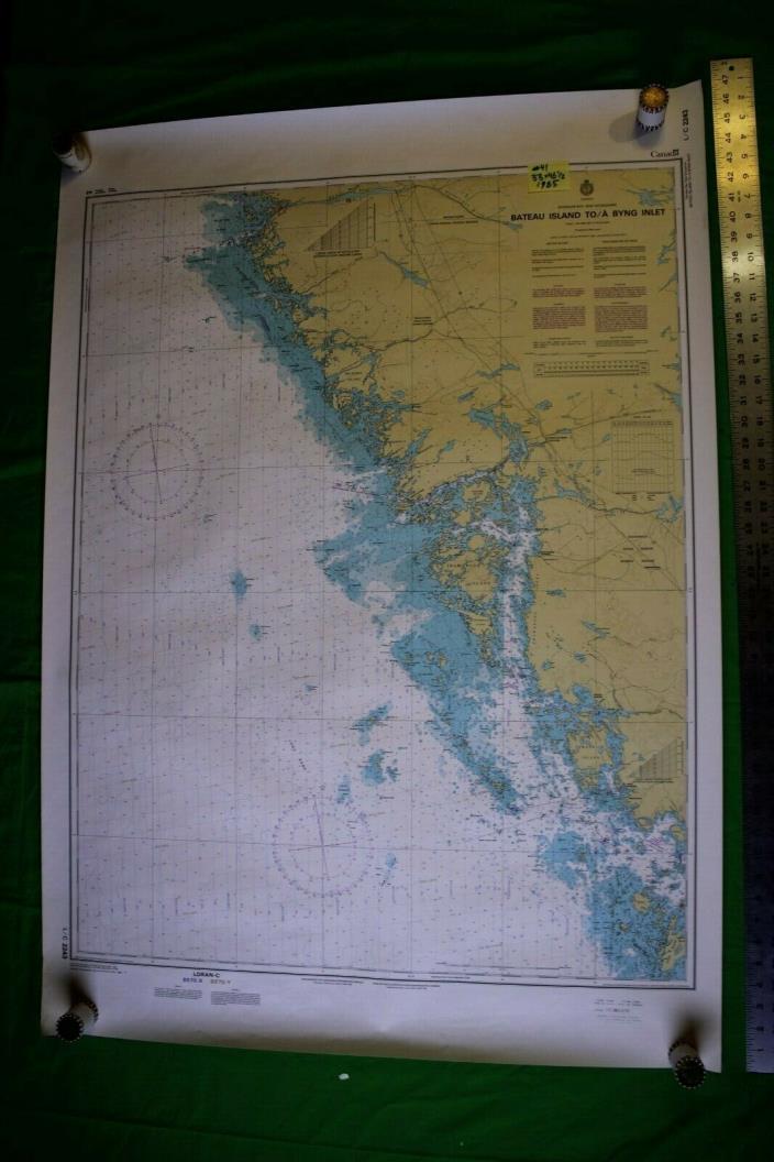 Canada Georgian Bay & Bateau Bying Inlet 33x46.5 Vintage 1985 Nautical Chart/Map