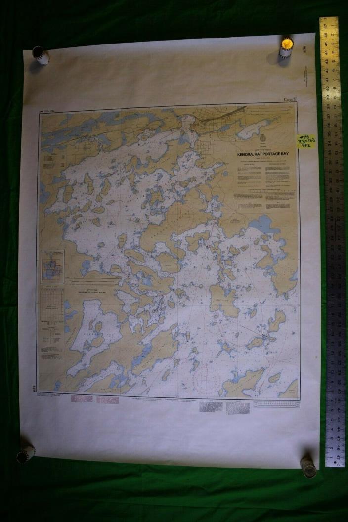 Lake of the Woods Kenora Rat Portage Bay 33x46.5 Vintage 1992 Nautical Chart/Map