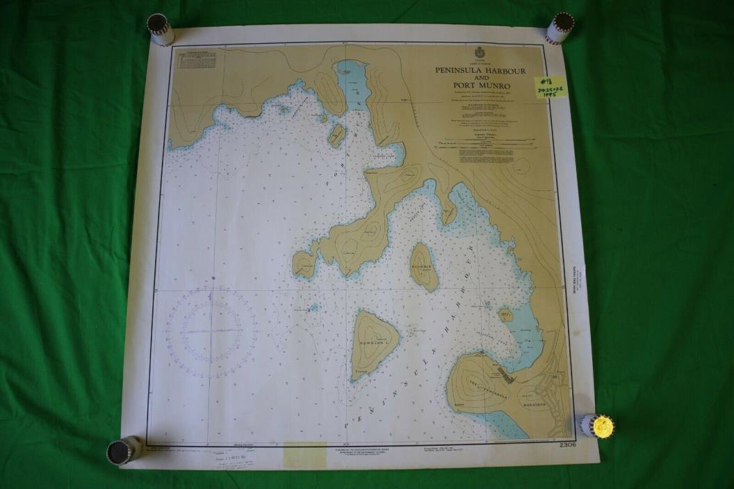 Lake Superior Peninsula Harbour - Munro 27.25x28 Vintage 1975 Nautical Chart/Map