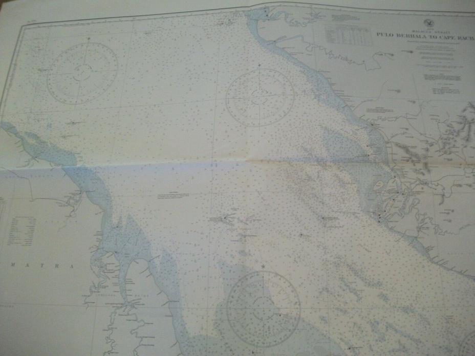 Vintage Nautical Maritime Chart ( Pulo  Bershala  to  Cape  Rachado  Asia  7th )
