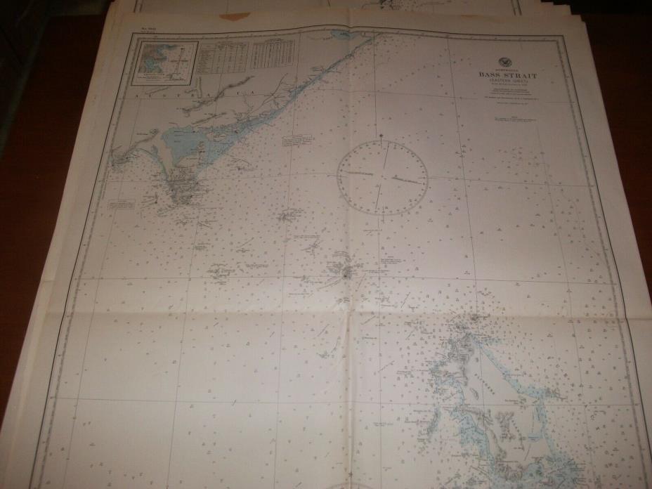 Vintage Nautical Maritime Chart ( Bass  Straight  East  Sheet  Aust  5th Ed )