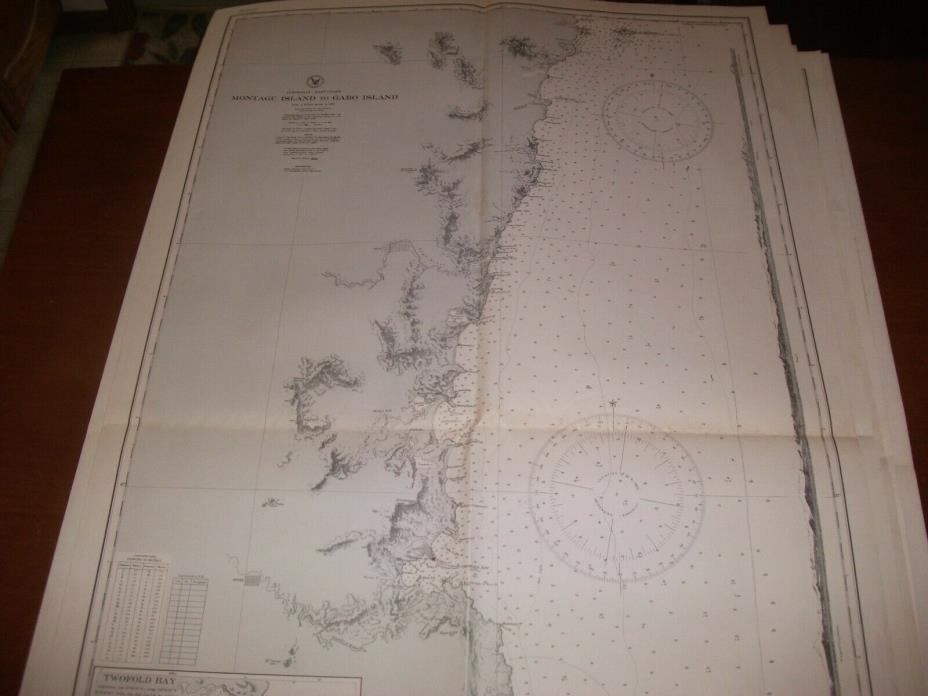 Vintage Nautical Maritime Chart ( Montagu Island  to  Gabo  Islnd  Aust 1st Ed )
