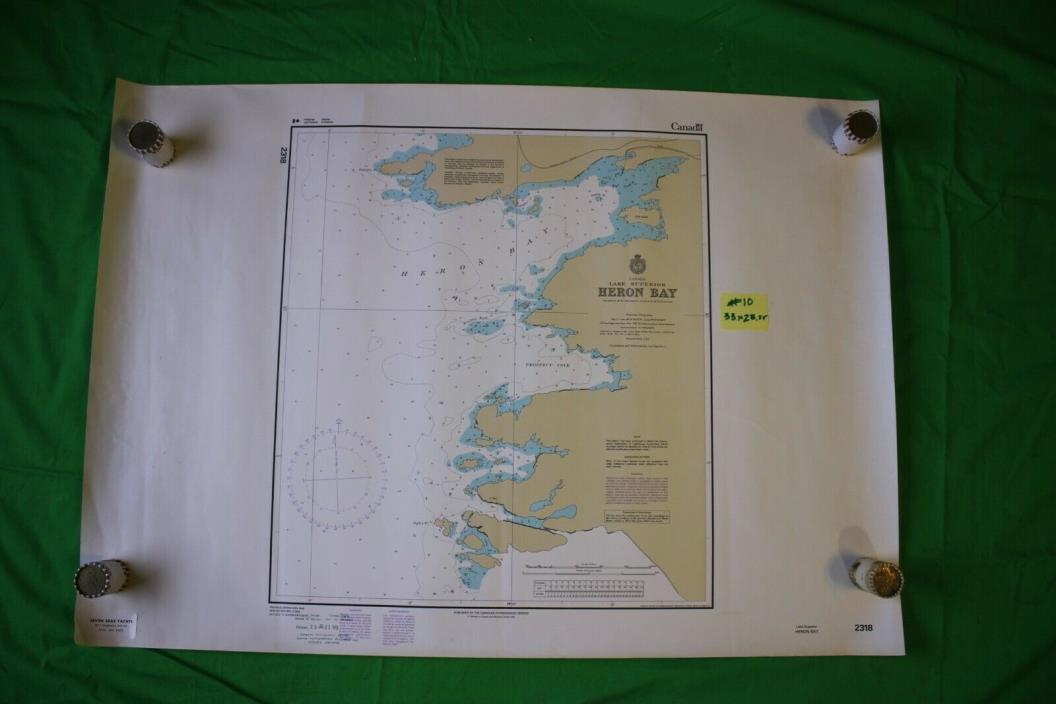 Lake Superior - Heron Bay 33x23.25 - Vintage 1993 Nautical Chart/Map