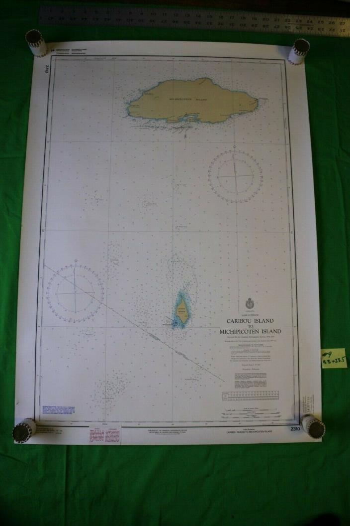 Lake Superior Caribou to Michipicoten 33x23.5 Vintage 1980 Nautical Chart/Map