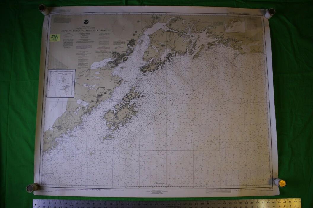 Alaska - Cape St. Ellas / Shumagin 44x36 Vintage 1992 Nautical Chart/Map 2 Sided