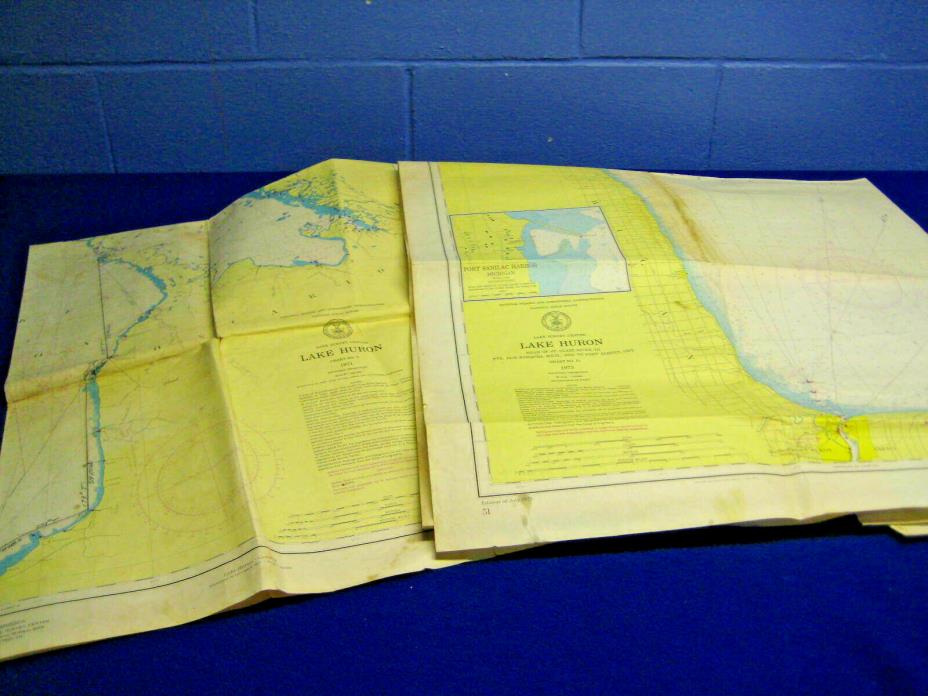 1971 & 1973 NAUTICAL MAP-CHART OF LAKE HURON