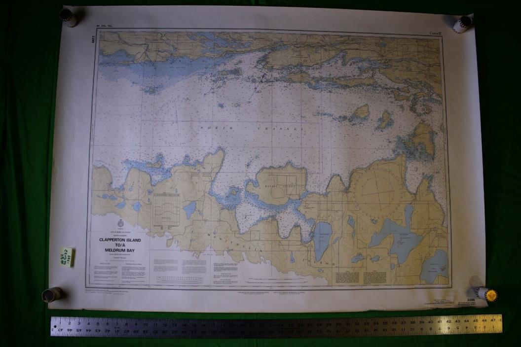 Canada Lake Huron Clapperton & Meldrum 46.5x33 Vintage 1989 Nautical Chart/Map