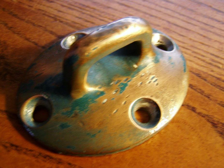 Antique PERKO 3 1/4  INCH BRONZE/BRASS PAD EYE TIE DOWN   SHIP BOAT DOCK