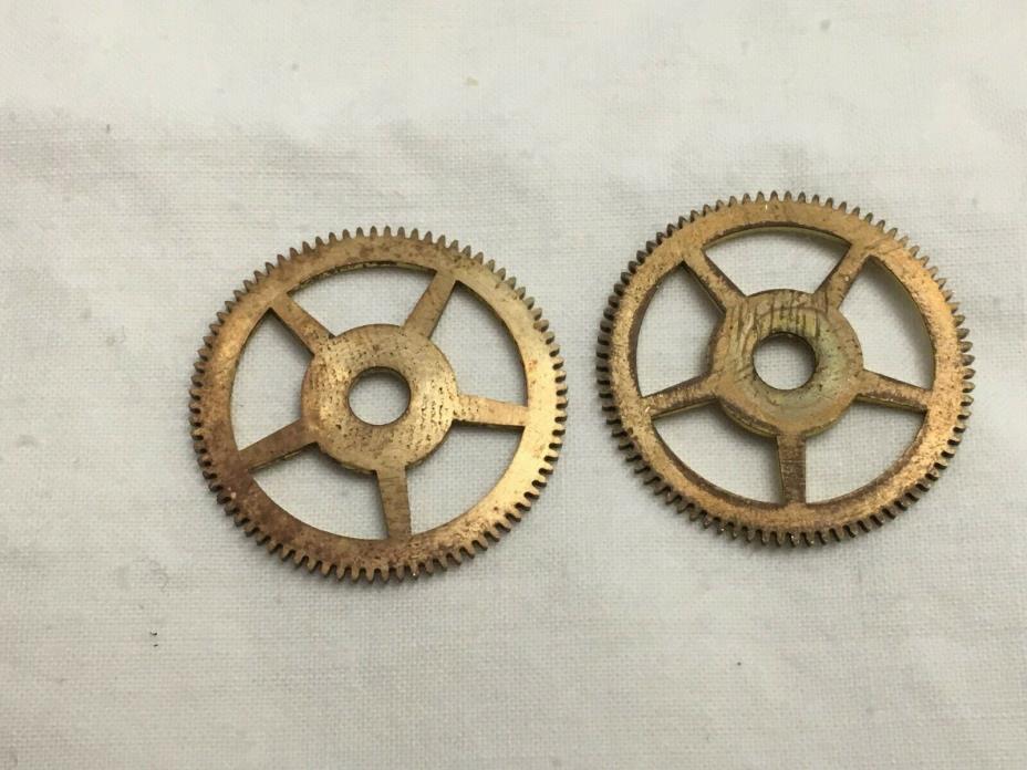 2  NOS ELGIN 600 SHIP CHRONOMETER MOVEMENT GEAR PARTS 7/8