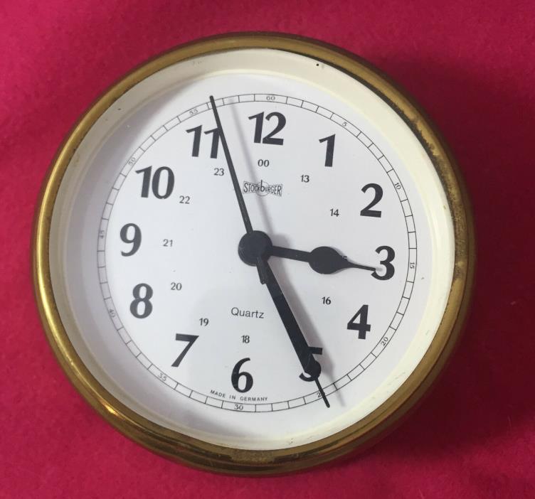 Stockburger Brass Quartz Clock Made In Germany