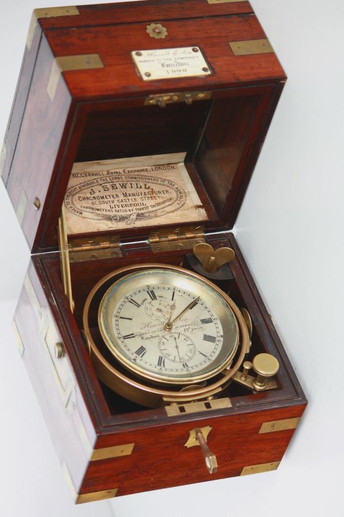 A 19th century  two day marine chronometer Thomas Hewitt and son 1853