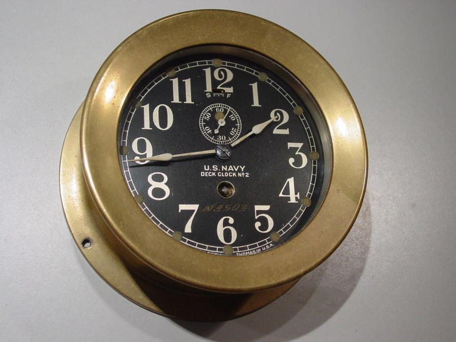 WW2 US Navy Deck Ship Clock #2 Seth Thomas