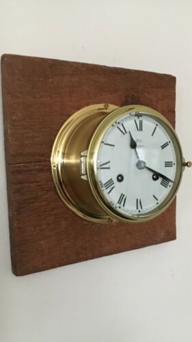 Beautiful Vintage/antique Ships Clock Schatz Royal mariner & Key Parts Or Repair