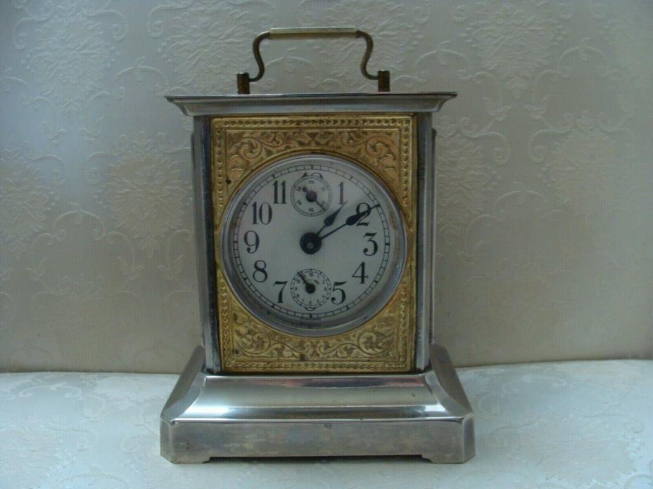 Vintage Antique Carriage Clock Wurtemberg Germany w Glass Sides For Repair