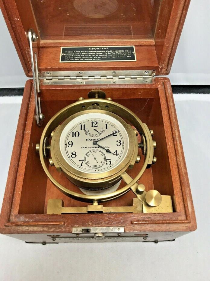 Hamilton Marine Chronometer Watch - Model 22 - US Navy - BU Ships - 1943 - 21J