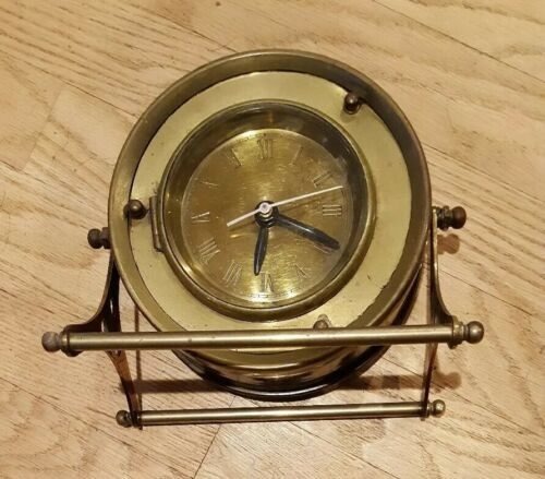Vintage Style  Clock - Brass - parts or restore.
