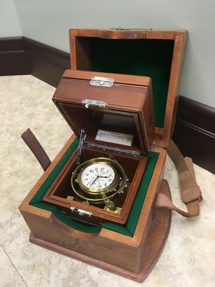 Hamilton 1941 USN Model 22 - Double Boxed - Marine Chronometer - Runs/keeps time