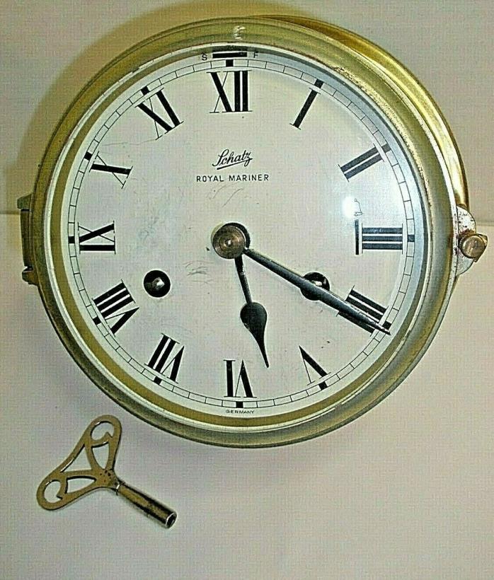 Antique Vintage Brass Schatz Royal Mariner Ship's Clock