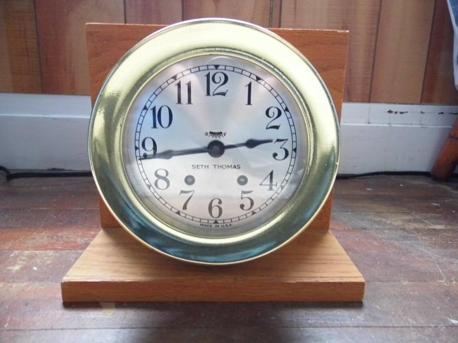 Vintage Seth Thomas Ships Bell Clock with Chelsea Winding Key